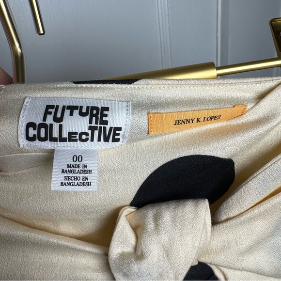 Future Collective x Jenny K. Lopez Faux Wrap Polkadot Midi Skirt Size 00 - Picture 13 of 13